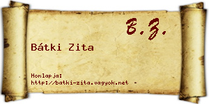 Bátki Zita névjegykártya